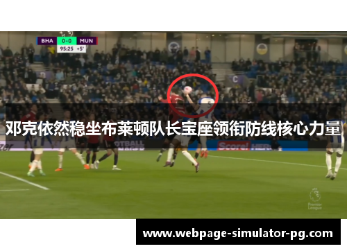 邓克依然稳坐布莱顿队长宝座领衔防线核心力量 邓克依然稳坐布莱顿队长宝座领衔防线核心力量
